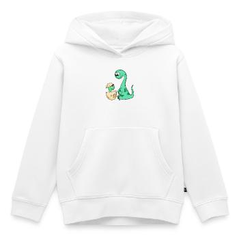 Dinosaurier mit Baby Dinosaurier - Kinder Premium Organic Hoodie - Weiß - Vorne - AI Model Kid Female (0cm)