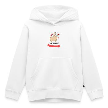 He is Mine - Partnerlook 1 - Sweat Premium à capuche enfant bio - blanc - Devant - AI Model Kid Female (0cm)