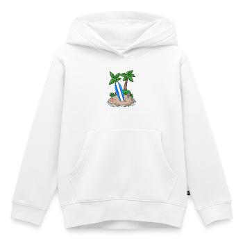 Insel mit Surfbrett - Kinder Premium Organic Hoodie - Weiß - Vorne - AI Model Kid Female (0cm)