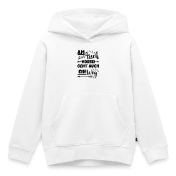 Am Arsch vorbei geht auch ein Weg - Kinder Premium Organic Hoodie - Weiß - Vorne - AI Model Kid Female (0cm)
