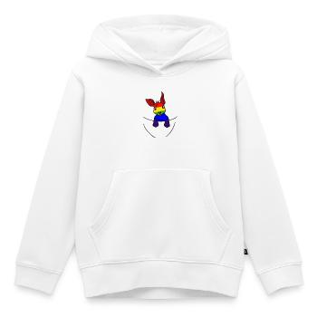 Koala LGBT Drapeau Arc-en-ciel Gay Pride Gay - Sweat Premium à capuche enfant bio - blanc - Devant - AI Model Kid Female (0cm)