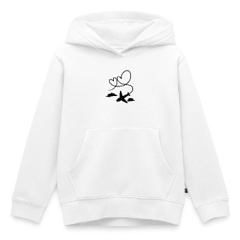 avion - Sweat Premium à capuche enfant bio - blanc - Devant - AI Model Kid Female (0cm)