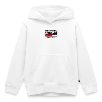 Installing Muscles - Sweat Premium à capuche enfant bio - blanc - Devant - AI Model Kid Female (0cm)