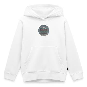 Bateau à conteneurs - Sweat Premium à capuche enfant bio - blanc - Devant - AI Model Kid Female (0cm)