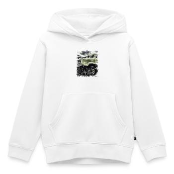 Kraz Truck RDA - Sweat Premium à capuche enfant bio - blanc - Devant - AI Model Kid Female (0cm)