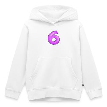 6 Lila - Sweat Premium à capuche enfant bio - blanc - Devant - AI Model Kid Female (0cm)