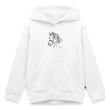 Pferdekopf Pferd Reiten Geschenk - Kinder Premium Organic Hoodie - Weiß - Vorne - AI Model Kid Female (0cm)