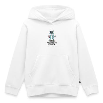 Mois de naissance mois d’octobre cadeau - Sweat Premium à capuche enfant bio - blanc - Devant - AI Model Kid Female (0cm)