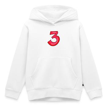 3 rot - Zahl Drei - Ziffer - Kinder Premium Organic Hoodie - Weiß - Vorne - AI Model Kid Female (0cm)
