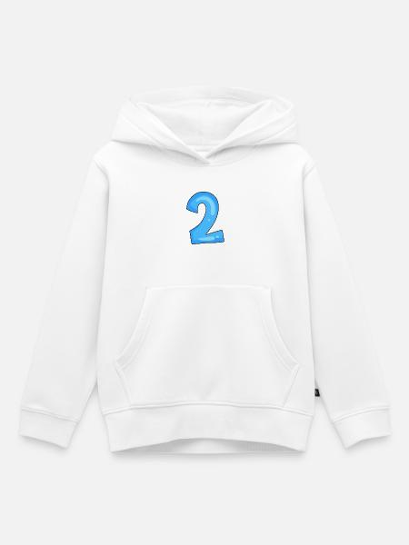 2 azules - Sudadera Premium con capucha infantil orgánica - blanco