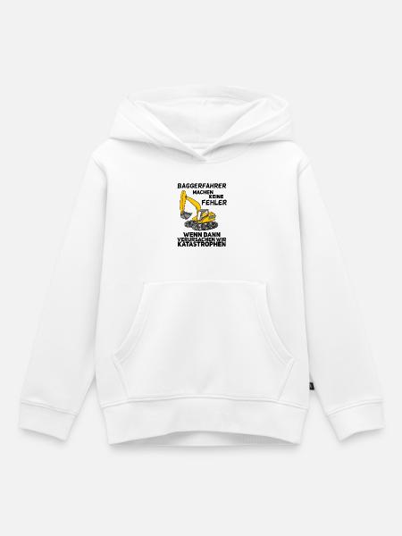 Bauarbeiter Baggerfahrer Bagger - Kinder Premium Organic Hoodie - Weiß