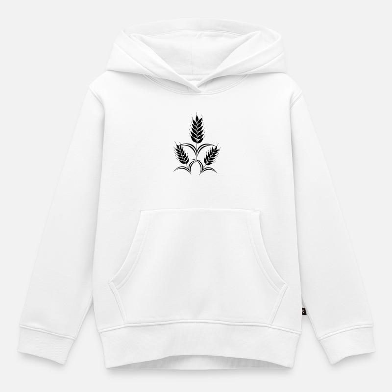 3 Ähren - Kinder Premium Organic Hoodie - Weiß
