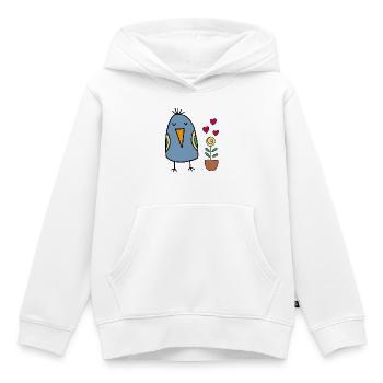 Source - Sweat Premium à capuche enfant bio - blanc - Devant - AI Model Kid Female (0cm)