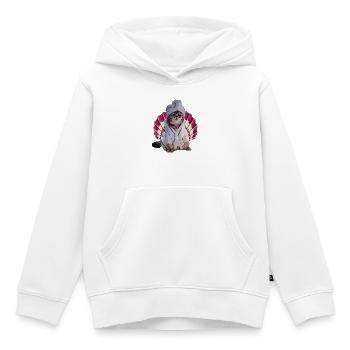 cool Cat in Spa - Kinder Premium Organic Hoodie - Weiß - Vorne - AI Model Kid Female (0cm)