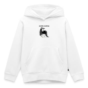 Cheval de comté I Cheval de sang froid - Sweat Premium à capuche enfant bio - blanc - Devant - AI Model Kid Female (0cm)