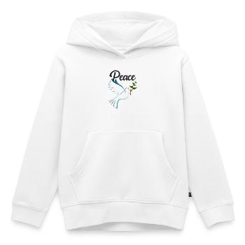 PAIX Colombe de la Paix - Sweat Premium à capuche enfant bio - blanc - Devant - AI Model Kid Female (0cm)