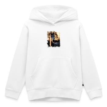 Pferd - Goldener Schimmel - Kinder Premium Organic Hoodie - Weiß - Vorne - AI Model Kid Female (0cm)