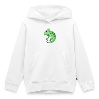 Kameleon - Kinder Premium hoodie biologisch - wit - Voor - AI Model Kid Female (0cm)