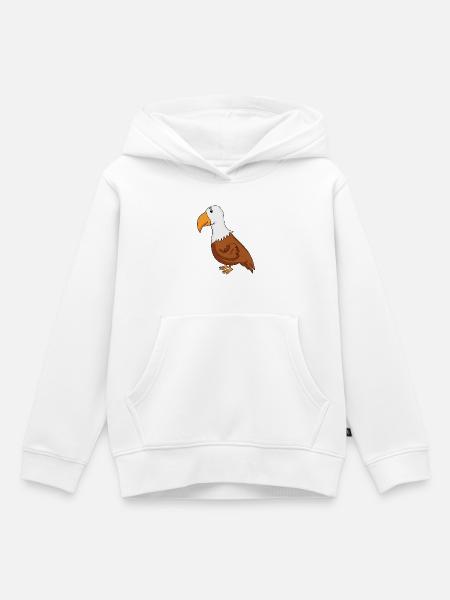 Adler - Kinder Premium Organic Hoodie - Weiß