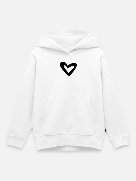 Herz - Kinder Premium Organic Hoodie - Weiß