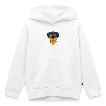 Race de chien Rottweiler - Sweat Premium à capuche enfant bio - blanc - Devant - AI Model Kid Female (0cm)