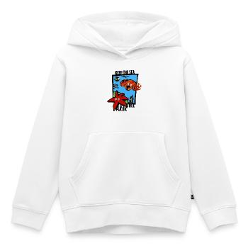 Gardez la mer sans plastique - Sweat Premium à capuche enfant bio - blanc - Devant - AI Model Kid Female (0cm)
