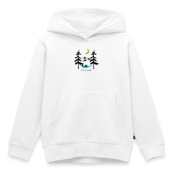 Conception ludique de lune souriante nocturne - Sweat Premium à capuche enfant bio - blanc - Devant - AI Model Kid Female (0cm)