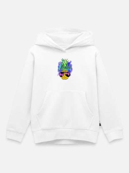 Aloha Ananas - Kinder Premium Organic Hoodie - Weiß