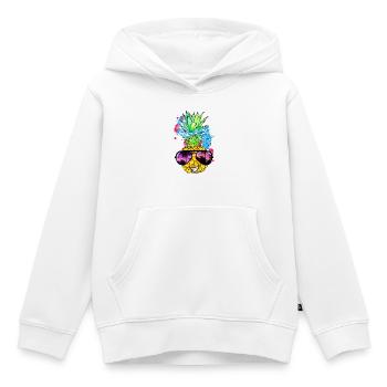 fruit d’ananas acidulé avec visage - Sweat Premium à capuche enfant bio - blanc - Devant - AI Model Kid Female (0cm)