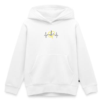 Dortmund Skyline Heartbeat Stadium Fan Dortmunder - Kids Premium Organic Hoodie - white - Front - AI Model Kid Female (0cm)