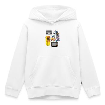 Retro Special 80er Jahre Objekte 1980er - Kinder Premium Organic Hoodie - Weiß - Vorne - AI Model Kid Female (0cm)