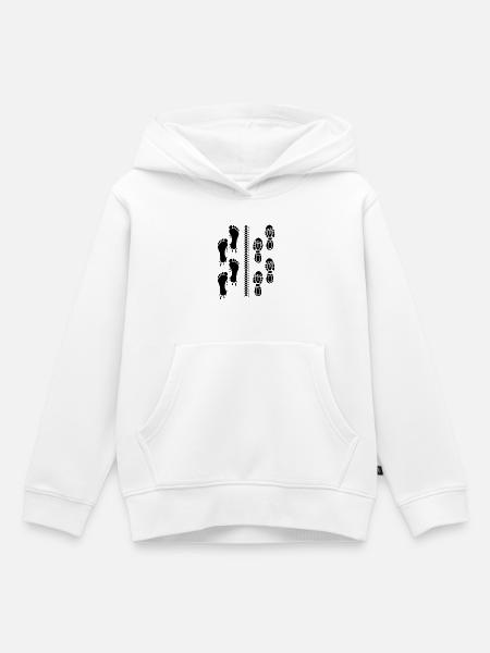 Fußabdruck eines Triathleten - Kinder Premium Organic Hoodie - Weiß