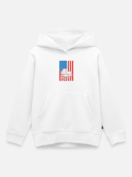 Patriotischer Pianist USA - Kinder Premium Organic Hoodie - Weiß