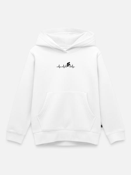 Radfahrer Herzlinie - Kinder Premium Organic Hoodie - Weiß