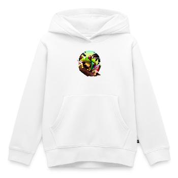 Coucher de soleil sur la rainette aux yeux rouges - Sweat Premium à capuche enfant bio - blanc - Devant - AI Model Kid Female (0cm)