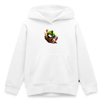 Rainette aux yeux rouges sur branche - Sweat Premium à capuche enfant bio - blanc - Devant - AI Model Kid Female (0cm)