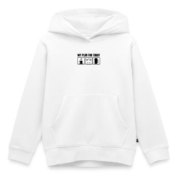 Plan for today - Kids Premium Organic Hoodie - white - Front - AI Model Kid Female (0cm)