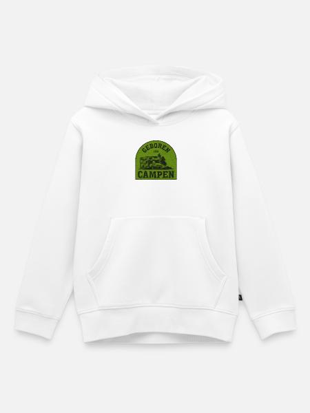 Geboren Zum Campen Patch - Kinder Premium Organic Hoodie - Weiß