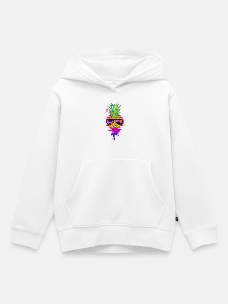 Lustige Retro Ananas - Kinder Premium Organic Hoodie - Weiß