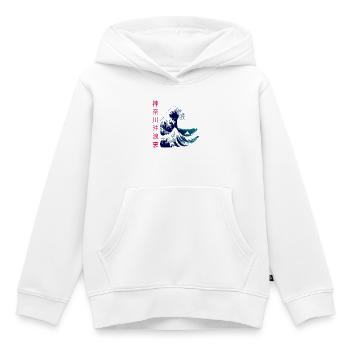 La grosse vague au large de Kanagawa - Sweat Premium à capuche enfant bio - blanc - Devant - AI Model Kid Female (0cm)