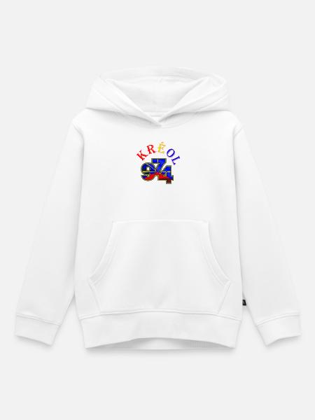 Kreol 974 Neon-Gitter - Kinder Premium Organic Hoodie - Weiß