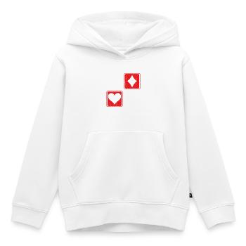 Poker Card Gambling Casino Gambler Game Hand Bluff - Sweat Premium à capuche enfant bio - blanc - Devant - AI Model Kid Female (0cm)