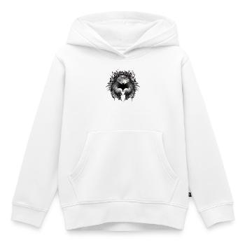 Fledermaus und Vollmond als geheimnisvolles Motiv - Kinder Premium Organic Hoodie - Weiß - Vorne - AI Model Kid Female (0cm)