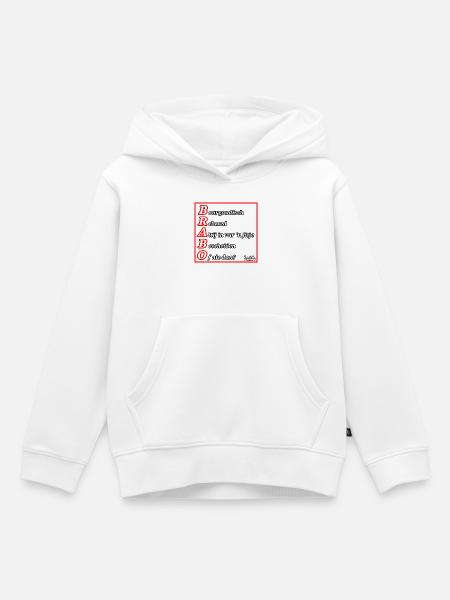 BRABO - Kinder Premium hoodie biologisch - wit
