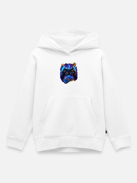 Cyber Gaming Controller - Kinder Premium Organic Hoodie - Weiß