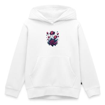 Style de tatouage néon arbuste rose - Sweat Premium à capuche enfant bio - blanc - Devant - AI Model Kid Female (0cm)