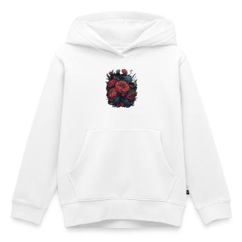Motif floral vintage, fleurs florales printanières - Sweat Premium à capuche enfant bio - blanc - Devant - AI Model Kid Female (0cm)