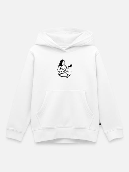 Weiblicher Banjospieler - Kinder Premium Organic Hoodie - Weiß