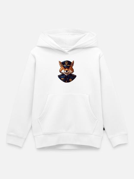 Polizei Fuchs - Kinder Premium Organic Hoodie - Weiß