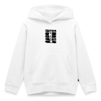 Croquis Trompette - Sweat Premium à capuche enfant bio - blanc - Devant - AI Model Kid Female (0cm)